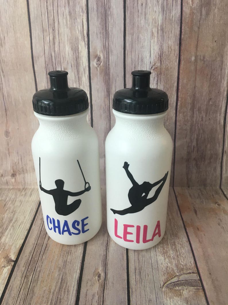 Personalized Gymnastics water bottle Plastic water bottle kids sports bottle gym bottle party favors gymnastics theme party image 2