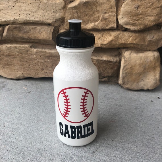 Personalized Plastic Water Bottle, Baseball T-ball Kids Sports