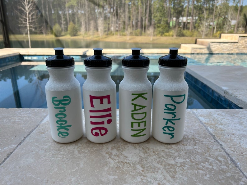 Personalized water bottle Plastic water bottle with name kids sports bottle durable gym bottle party favors name gift image 3