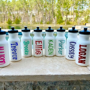 Personalized water bottle Plastic water bottle with name kids sports bottle durable gym bottle party favors name gift image 1