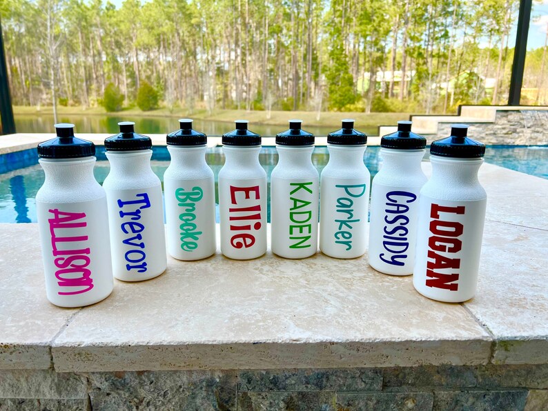 Personalized water bottle Plastic water bottle with name kids sports bottle durable gym bottle party favors name gift image 1