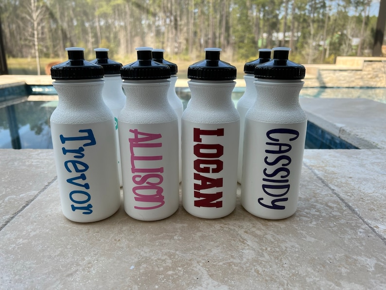 Personalized water bottle Plastic water bottle with name kids sports bottle durable gym bottle party favors name gift image 2