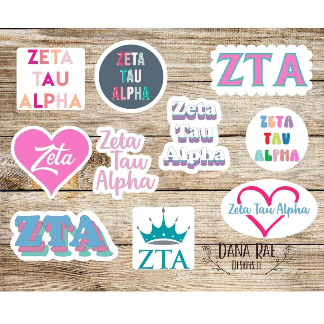 Zeta Tau Alpha Stickers, ZTA Sorority Girl Merch, ZTA Labels, Zlam