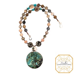 Sterling Silver Turquoise & Ocean Jasper Necklace