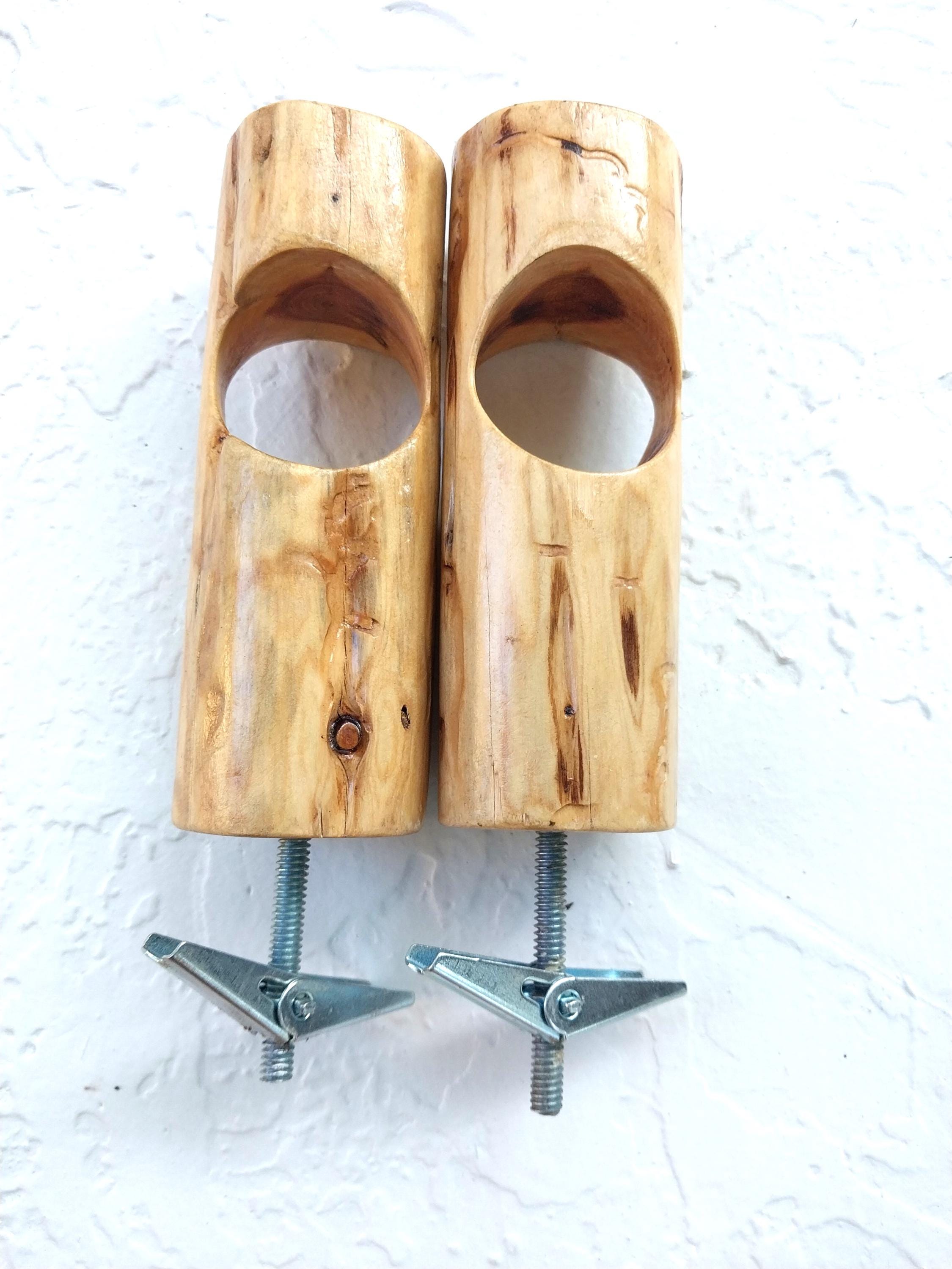 Curtain Rod Holders, Wood Curtain Rod Brackets, Farmhouse Wall Decor