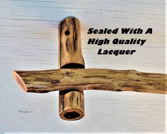 Curtain Rod Bracket Rustic Wood Curtain Holders Cedar Etsy