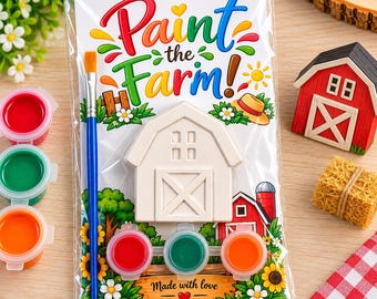 Paint Your Own Farm Barn , DIY Plaster Craft Kit, Kids Art Activity, Birthday Party Favor, Creative Gift, Birthday game
