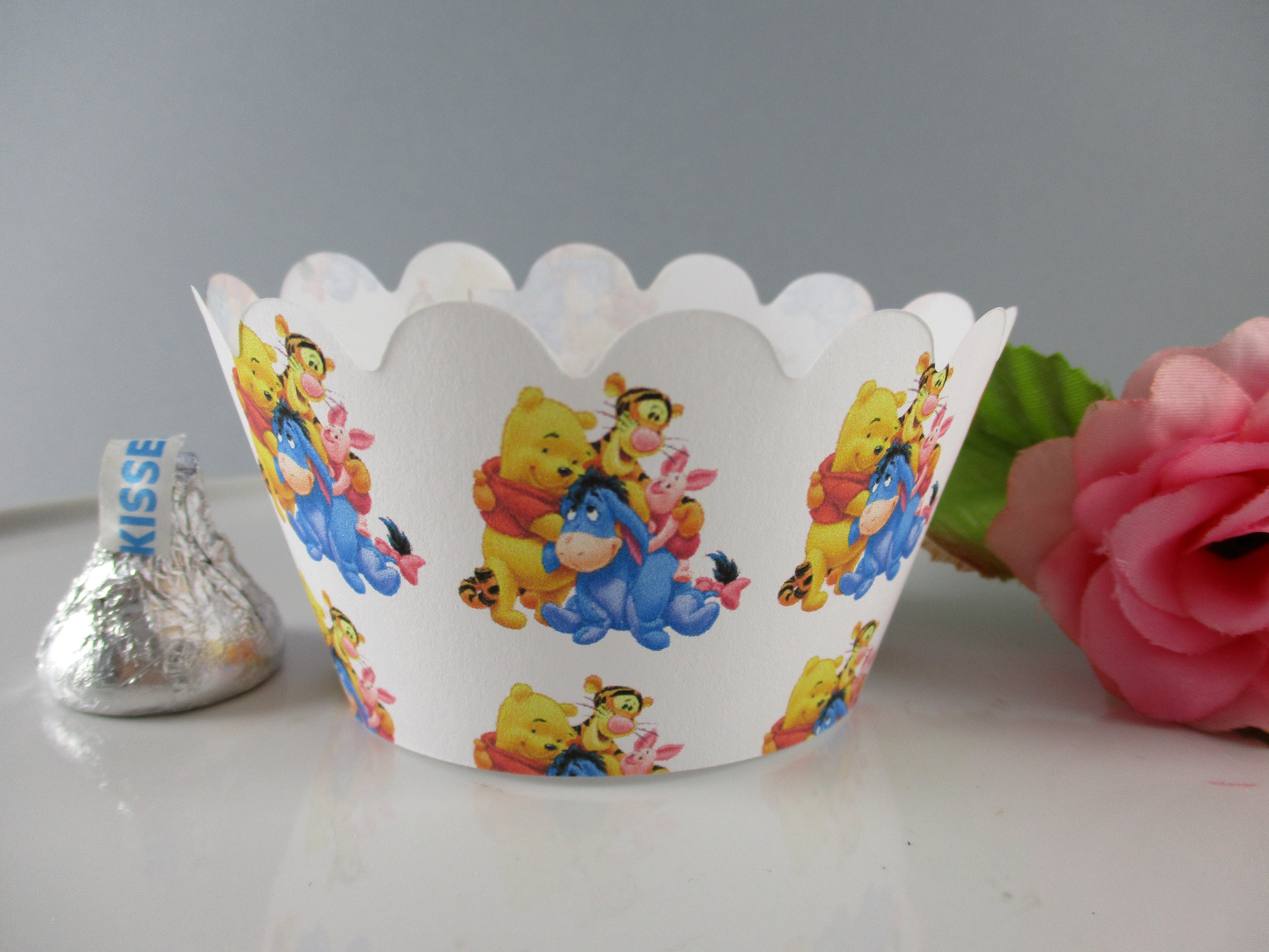 Winnie the Pooh cupcake wrappers Winnie the pooh Pooh cupcake wrappers baby shower supplies birthday supplies