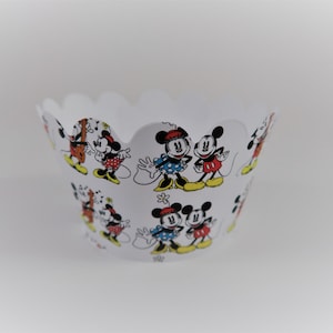 Classic Mickey  Minnie Mouse cupcake wrappers, Classic Minnie, Baby Shower cupcake wrappers, Birthday cupcake wrapper