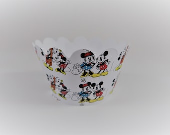 Handmade Mickey and Minnie Mouse Cupcake Wrappers