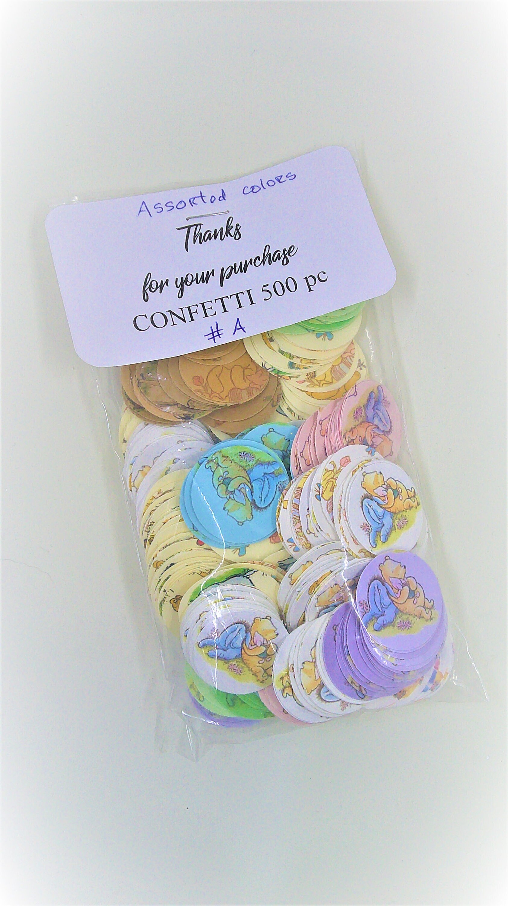 Ready to Ship Winnie the Pooh themed Confetti 500 pieces Baby Shower party confetti confetti Assorted Colors
