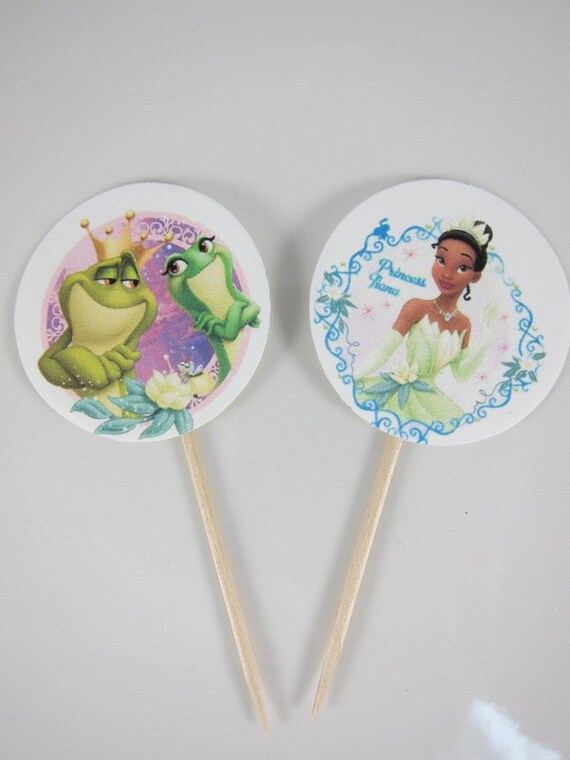 24 Disney The Princess and the Frog Tiana Round Labels Bag Lollipop Party Favors