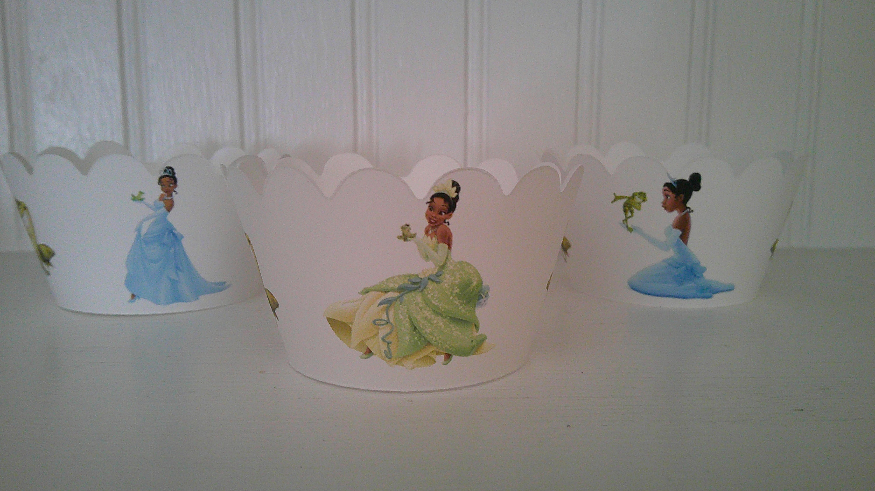 The Princess and the Frog Princess Tiana cupcake wrappers Tiana theme cupcake wrapper birthday favor Cupcake Wrap