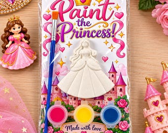 Princess Plaster Paint Kit, Paint Your Own Princess Figurine, DIY Craft, Kids Art Activity, Princess Birthday Party Favor