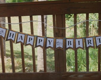 Hamilton Happy Birthday banner, bunting, garland, birthday decorations party supplies