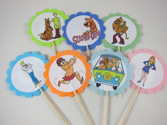 Set of Scooby Doo Cupcake toppers Cupcake Picks Birthday | Etsy
