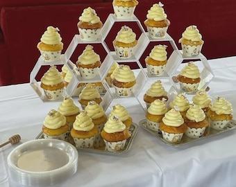 Bear Cupcake Wrappers, Baby Shower Decorations, Honey Dessert Table, Woodland Party Supplies