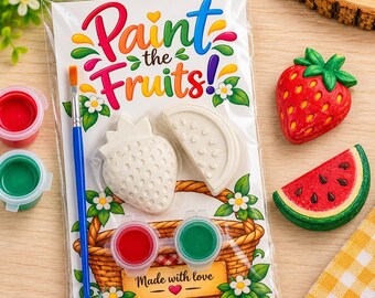 Paint Your Own Fruit, DIY Plaster Craft Kit, Kids Art Activity, Birthday Party Favor, Creative Gift
