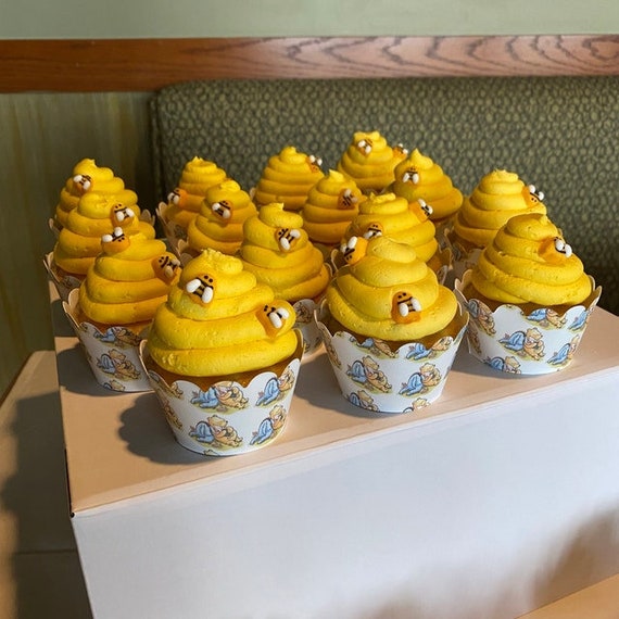 25 PCS Classic The Pooh Cupcake Toppers And Cake Topper For Winnie Baby  Shower Decorations and Birthday Party Cake Decorations