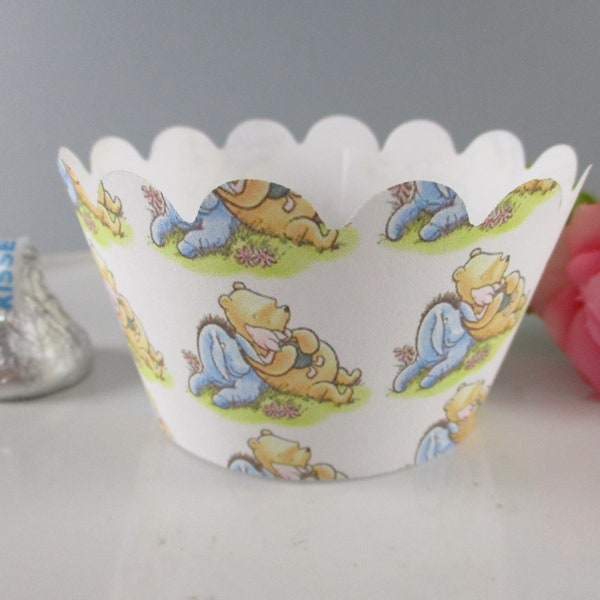 Classic Winnie the Pooh cupcake wrappers, Classic Winnie the pooh, Baby Shower cupcake wrappers