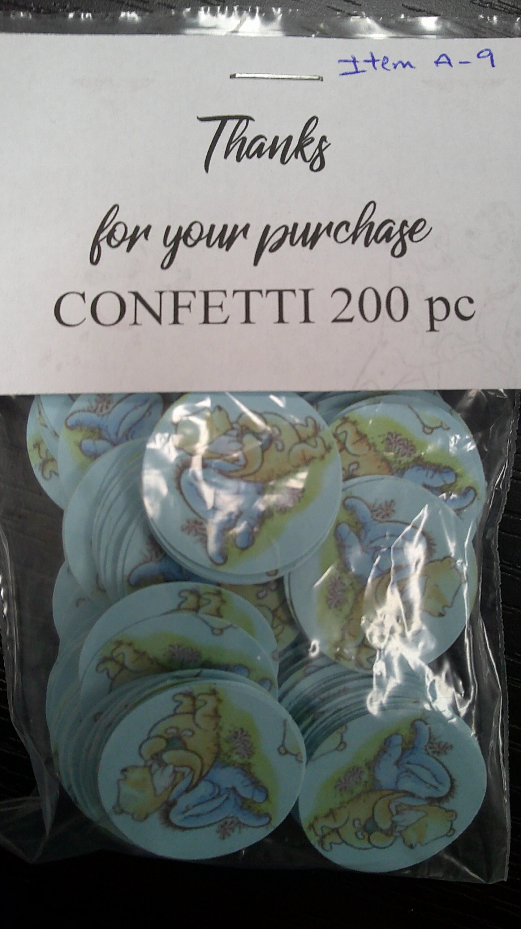 Ready to Ship Winnie the Pooh themed Confetti 200 pieces Baby Shower party confetti confetti Blue confetti