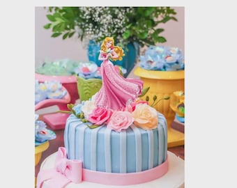 Princess Cake Topper ,  Double-Sided Birthday Decor