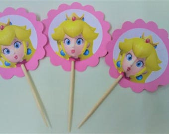 Gaming Birthday Cupcake Toppers, Retro Video Game Party Picks , Arcade Theme Cake Decorations for Kids Celebration,  Pick your character