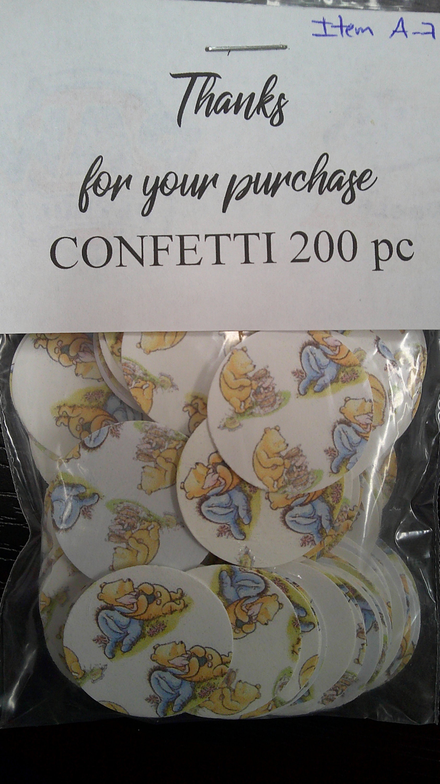 Ready to Ship Winnie the Pooh themed Confetti 200 pieces Baby Shower party confetti confetti