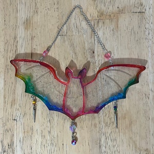 Stained Glass Style Bat Wall Window Hanger Suncatcher