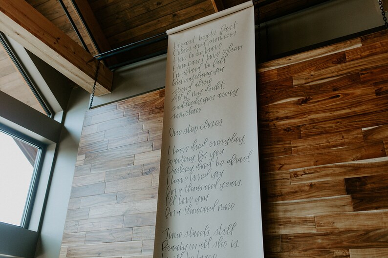 Large Wedding Scroll Backdrop Wedding Vow Background Quote Etsy
