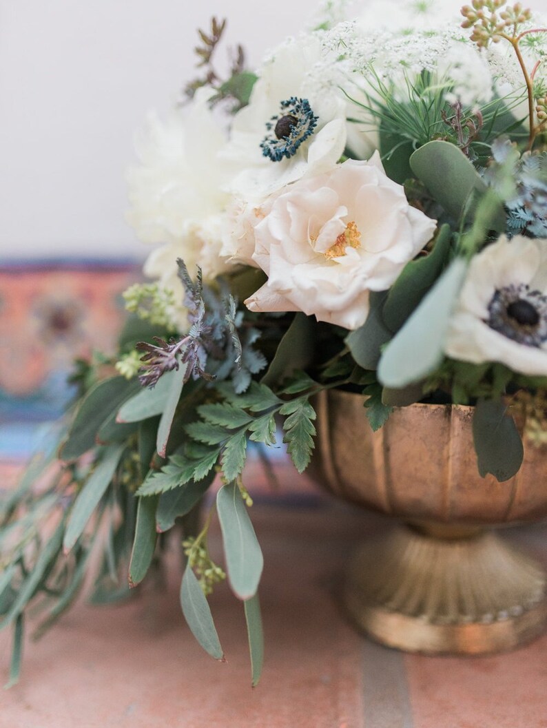 Gold Metal Wedding Pedestal Centerpiece Compote Gold Metal Etsy