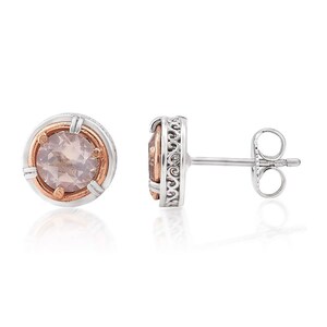 Puces d&#39;oreilles en quartz rose Anatoli