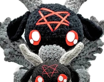 Cuddle Size Baby Baphomet | Jumbo Amigurumi Plushie | Handmade Crocheted Occult Stuffed Animal