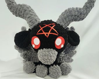 Cuddle Size Baby Baphomet | Jumbo Amigurumi Plushie | Handmade Crocheted Occult Stuffed Animal