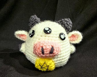 Asmoodeus the Cow | Amigurumi Plushie | Handmade Crocheted Occult Stuffed Animal