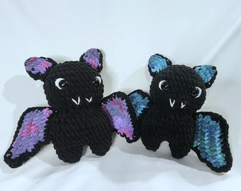 Berry Bat Plush | Large Amigurumi Plushie | Handmade Crocheted Stuffed Animal