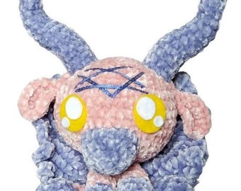 Super Soft Velvet Baby Bubblegum Baphomet | Large Amigurumi Plushie | Handmade Crocheted Occult Stuffed Animal