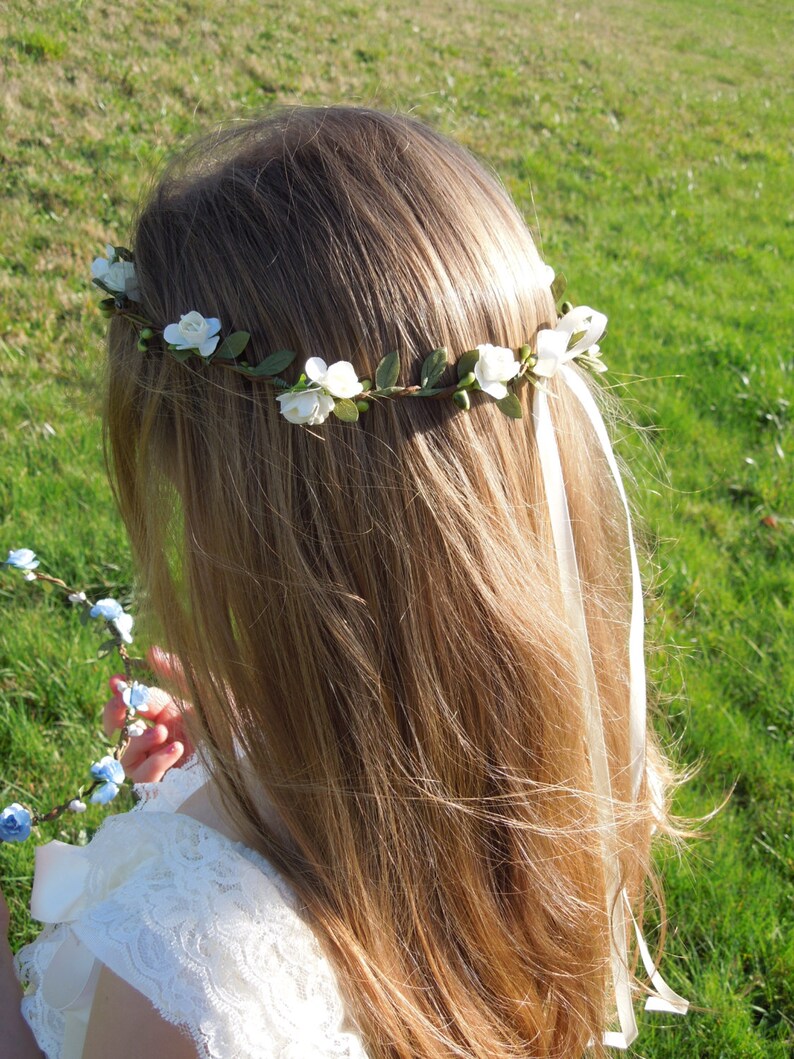 Flower Crown Rose Flower Crown Ivory Flower Crown Hair Wreath Flower Halo Hair Crown Flower Girl Crown Wedding Accessory