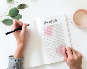 Direktnedladdning Utskrivbar Årlig fakturaspårare Betalningsspårare Fakturachecklista A4 A5 Kalender Direktnedladdning
