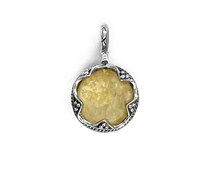GOTLAND BALL PENDANT - sunstone and silver (handmade by Viking Kristall)