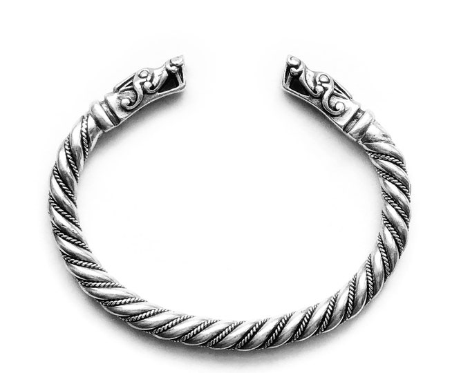large fine GOTLAND DRAGONHEADS BRACELET silver (handmade by Viking Kristall)