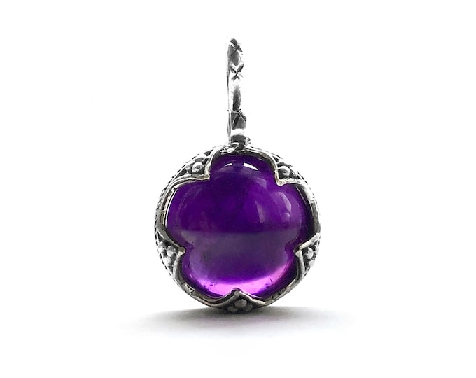 GOTLAND BALL PENDANT - amethyst and silver (handmade by Viking Kristall)