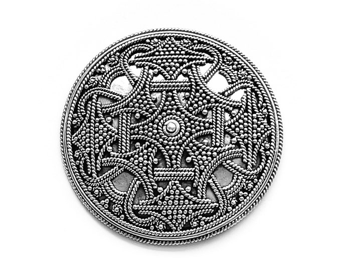 BIRKA BROOCH silver (hand made by Viking Kristall)