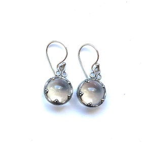 GOTLAND BALL EARRINGS - mountain crystal and silver (handmade by Viking Kristall)