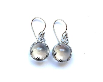 GOTLAND BALL EARRINGS - mountain crystal and silver (handmade by Viking Kristall)