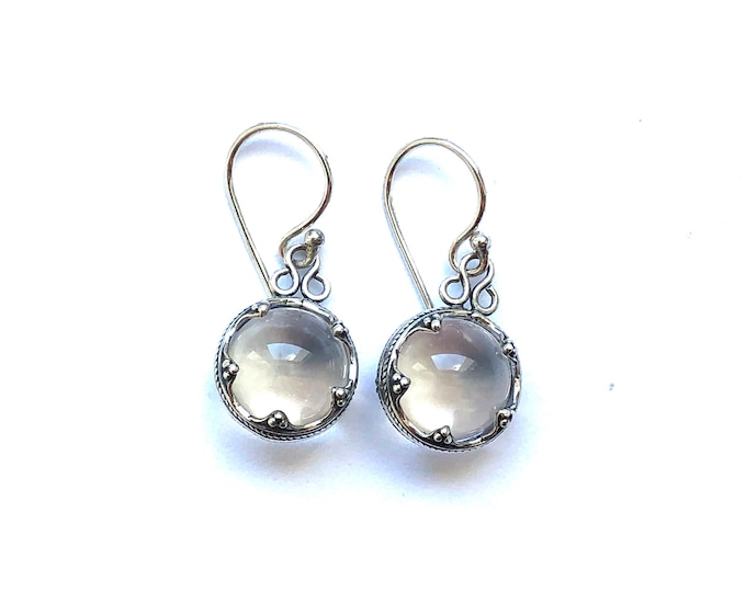 GOTLAND BALL EARRINGS - mountain crystal and silver (handmade by Viking Kristall)