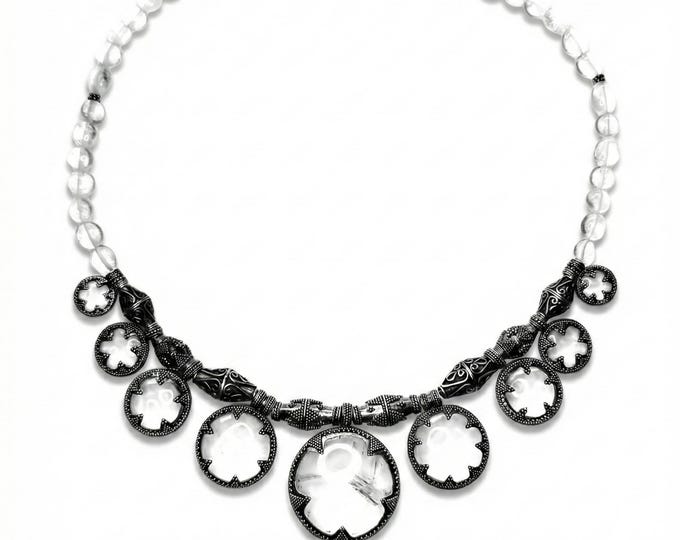GOTLAND CRYSTAL NECKLACE - mountain crystal and silver (handmade by Viking Kristall)