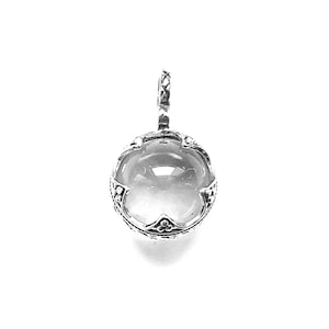 GOTLAND BALL PENDANT - mountain crystal and silver (handmade by Viking Kristall)