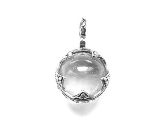 GOTLAND BALL PENDANT - mountain crystal and silver (handmade by Viking Kristall)