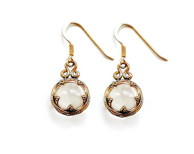 GOTLAND BALL EARRINGS - crystal and bronze (made by Viking Kristall)